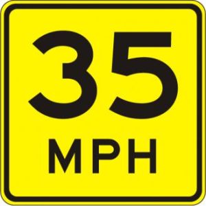 Speed Advisory Warning Sign - W13-1