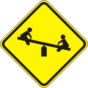 Playground Sign - W15-1