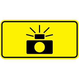 Photo Enforced Symbol Sign - W16-10