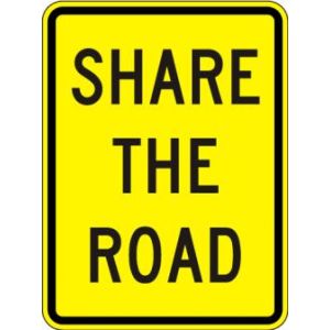 Share the Road Sign - W16-1