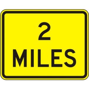 Distance Miles Sign - W16-3