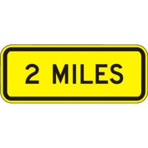 Distance Miles Sign - W16-3A