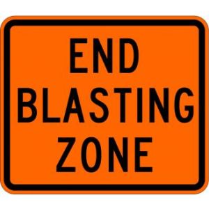 End Blasting Zone Sign - W22-3-O