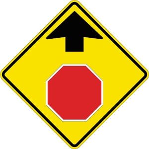 Stop Ahead (Symbol) Sign - W3-1