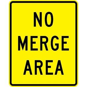 No Merge Area Sign - W4-5P