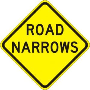 Road Narrows Sign - W5-1