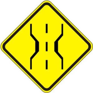 Road Narrows Symbol Sign - W5-2a
