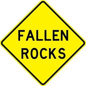 Fallen Rocks Sign - W8-14