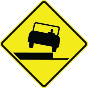 Shoulder Drop Off Symbol Sign - W8-17