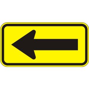 Warning Arrow Left Sign - W1-6L