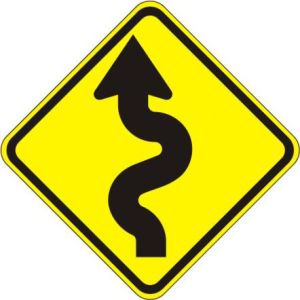 Winding Road Left Sign - W1-5L