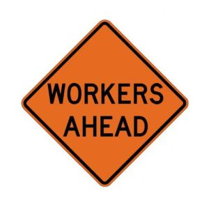 Workers Ahead Roll-Up Construction Signs - W21-1-RU