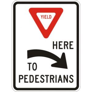 Yield to Pedestrians Right Sign - R1-5aR